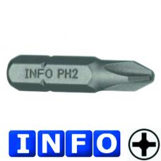 1/4" Бита Philips PH.2, L=30 мм (INFO 921302 I)